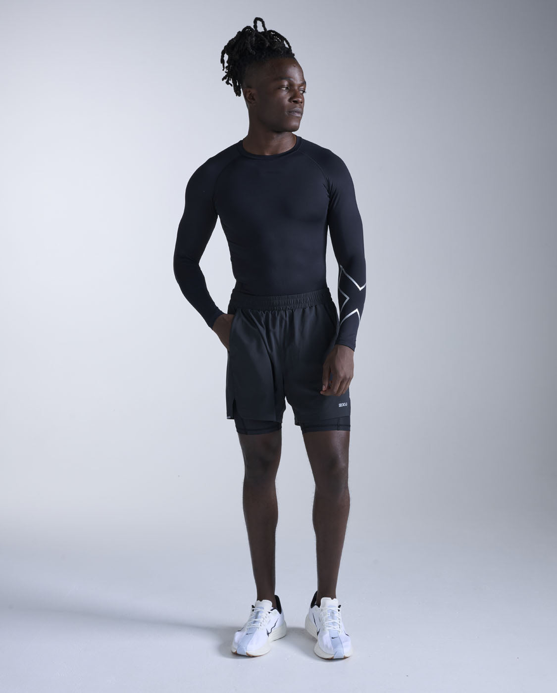 Core Compression Long Sleeve, Black/Silver