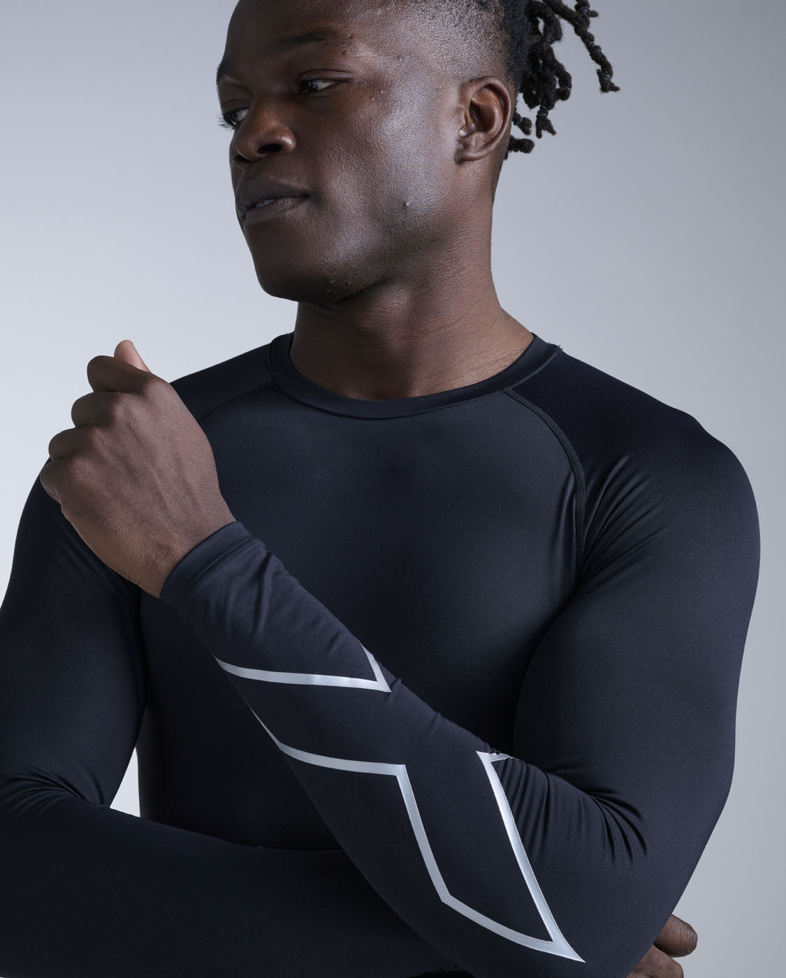 Core Compression Long Sleeve, Black/Silver