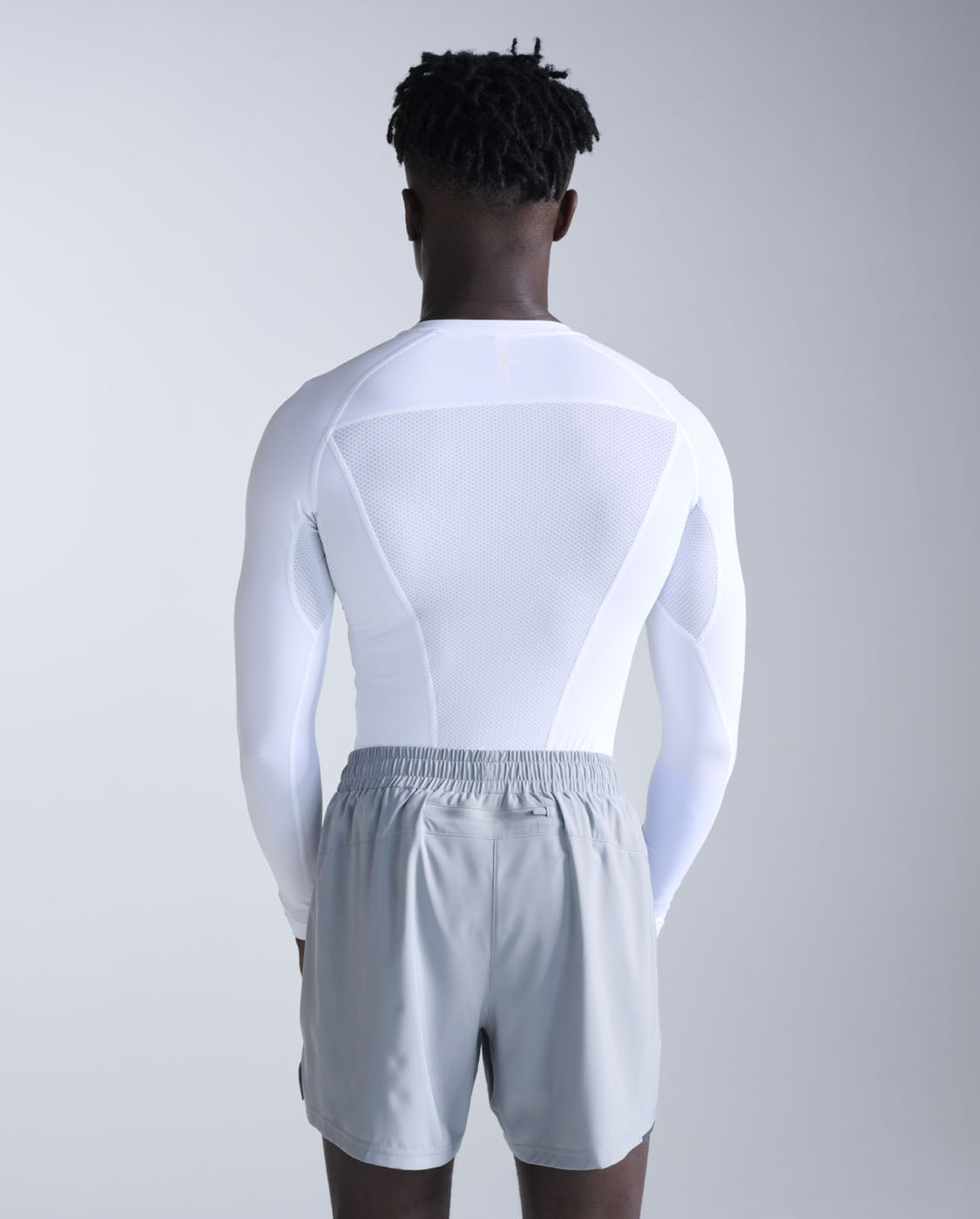 Core Compression Long Sleeve, White/White