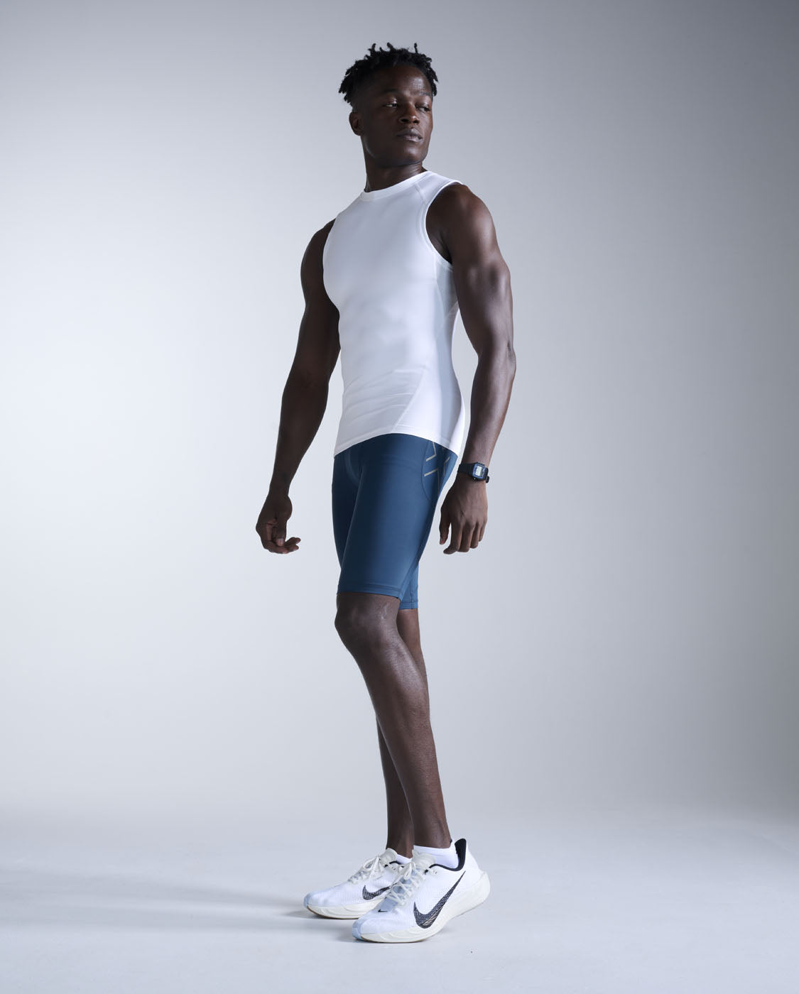 Core Compression Sleeveless, White/White