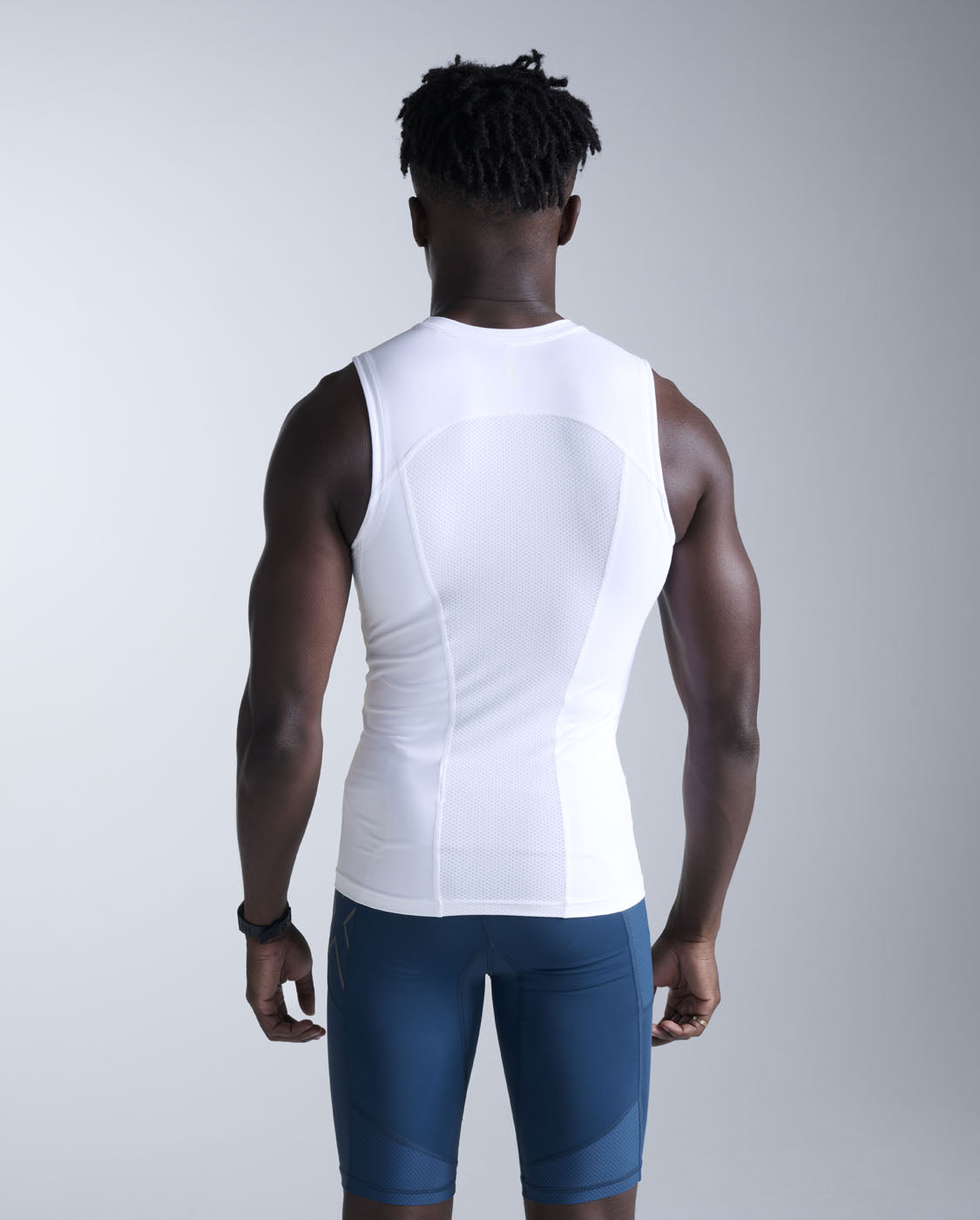 Core Compression Sleeveless, White/White