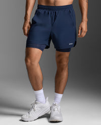 Aero Mesh 2-In-1 5 Inch Shorts, Midnight/Silver Reflective