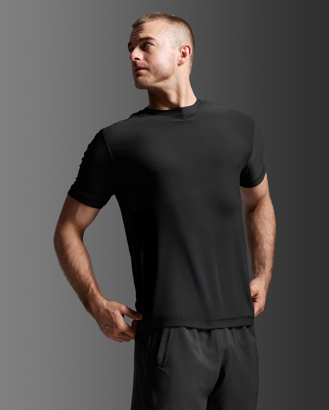 Signature Soft Jersey Tee, Black/Black