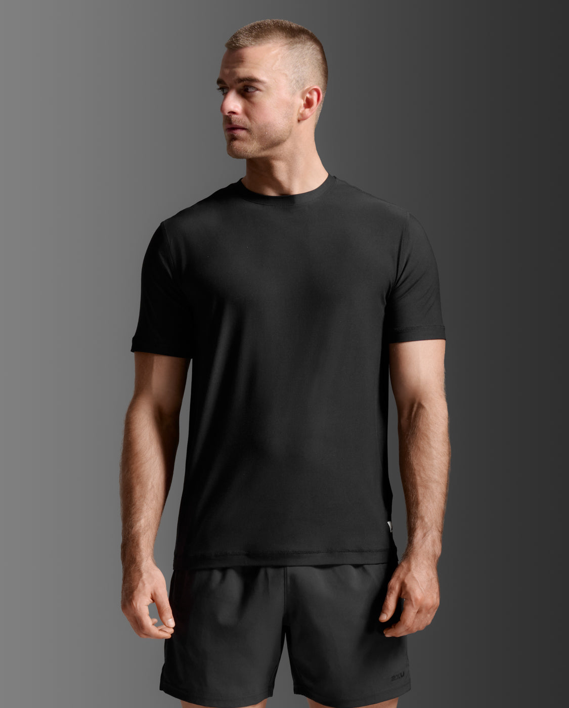 Signature Soft Jersey Tee, Black/Black