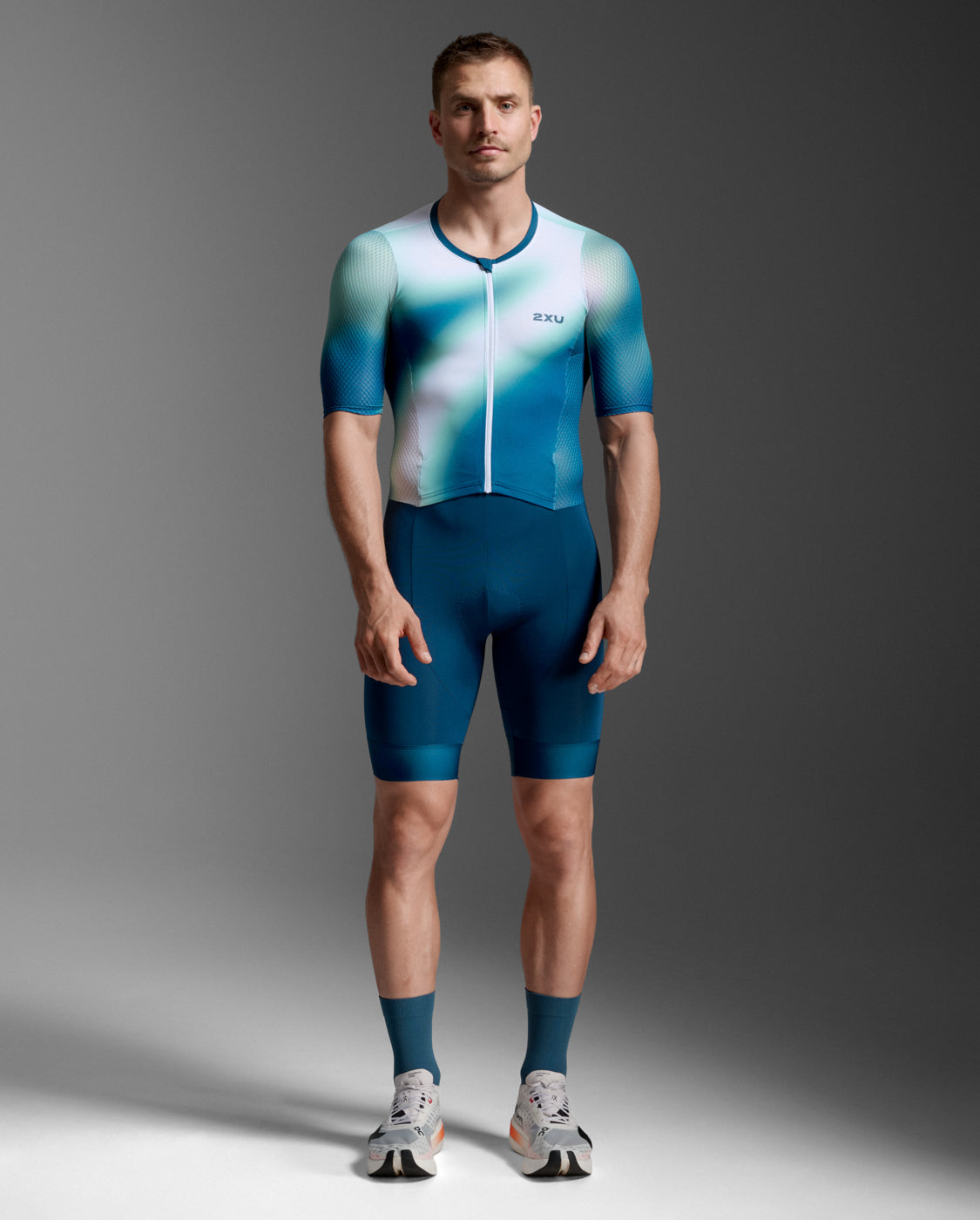 Aero Hex Sleeved Trisuit, Jelly Mint/Majol