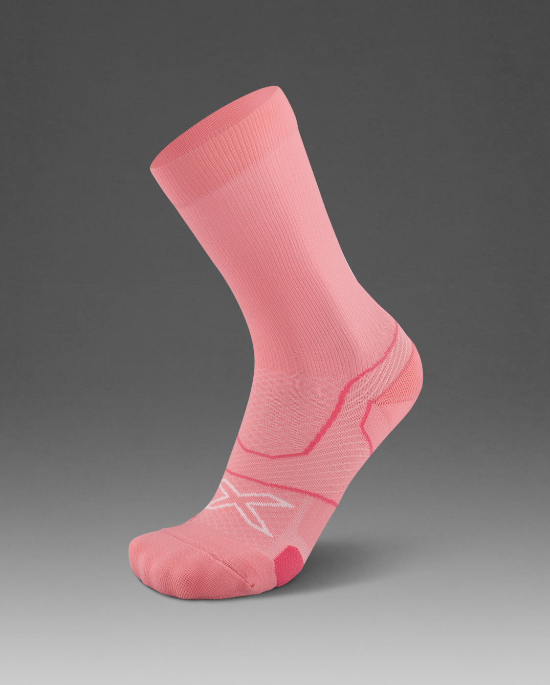 Vectr Cushion Crew Socks, Pink Glow/White