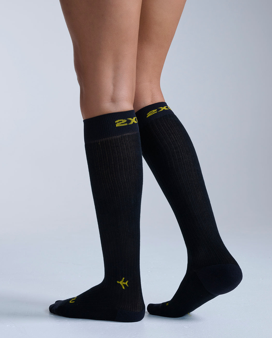 Flight Bamboo Charcoal Compression Socks, Black/Yellow