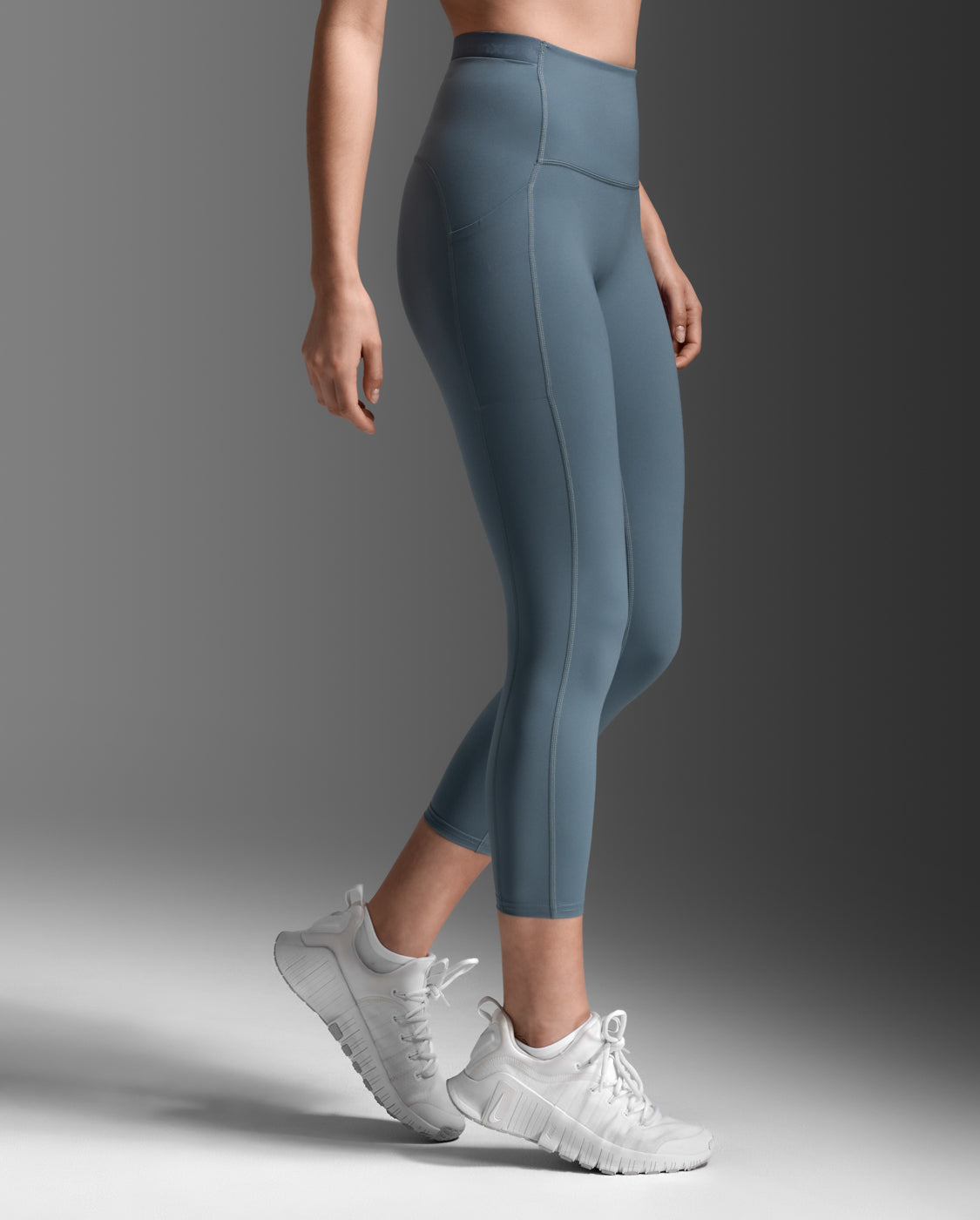 Form Stash Hi-Rise Compression 7/8 Tights, Dark Sage/Dark Sage