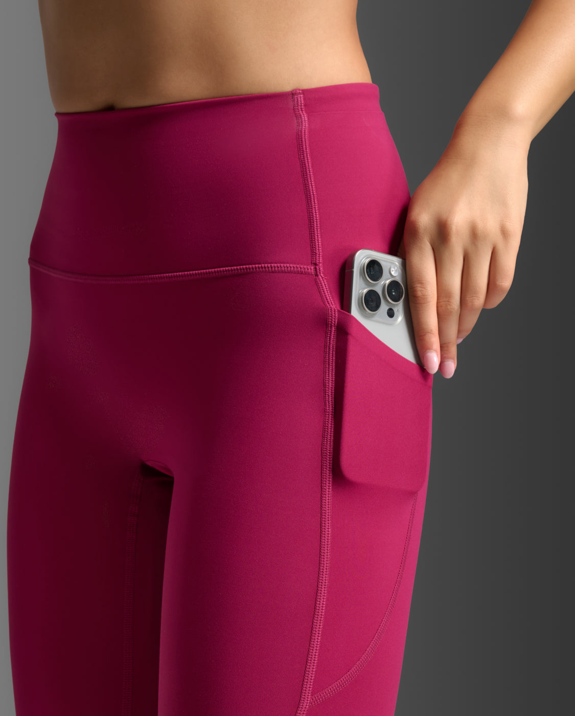 Bio Nylon Hi-Rise Compression Tights, Merlot/Merlot