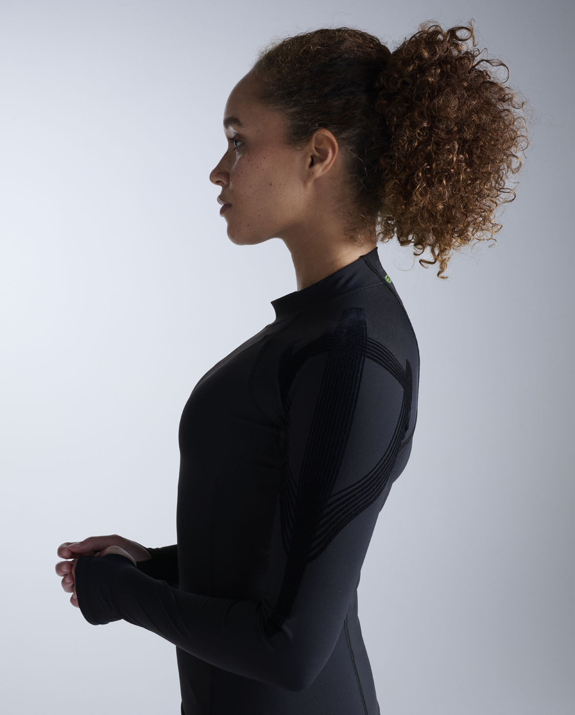 Recovery Fir Compression Top, Black/Nero
