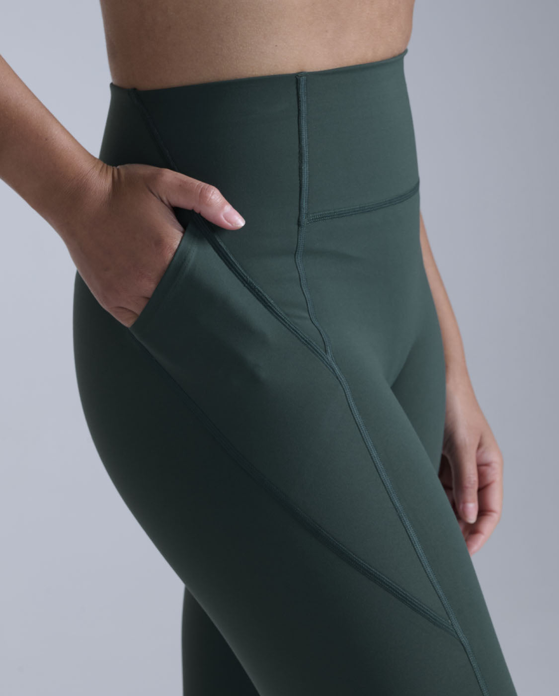 Flex Hi-Rise Compression Tights, Ever Green/Ever Green