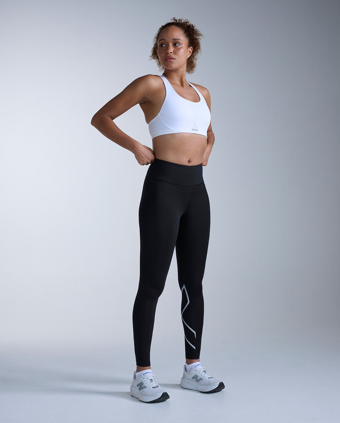 Core Hi-Rise Compression Tights, Black/Silver