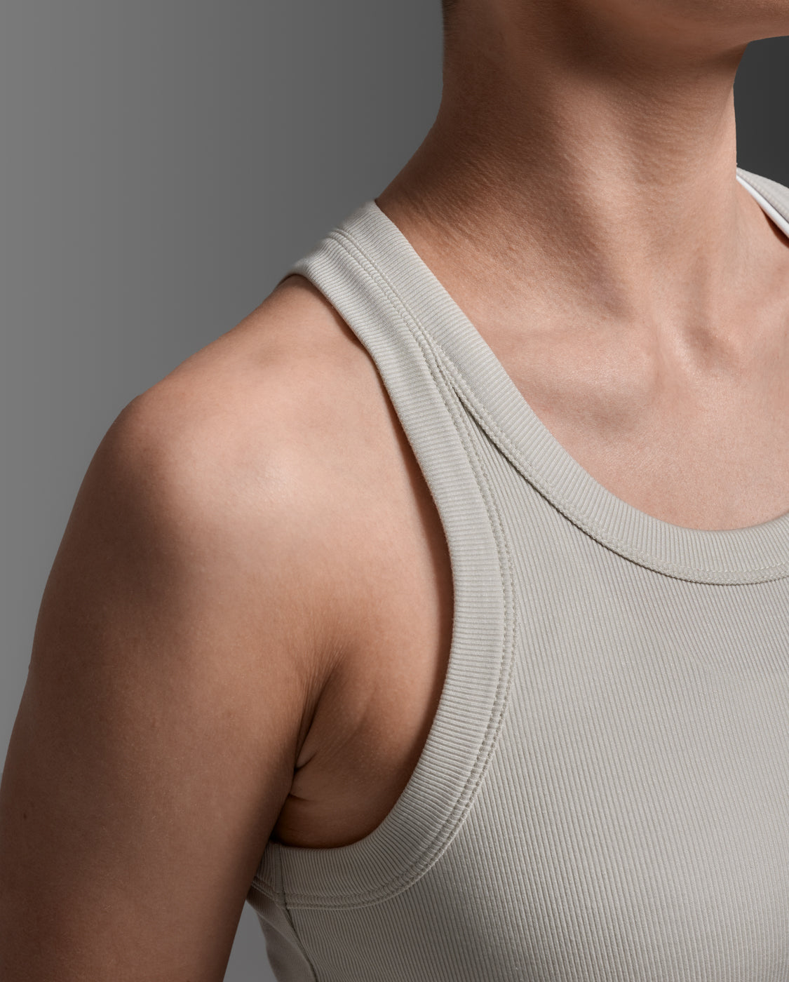 Fluid Modal Ribbed Tank, Moon/White