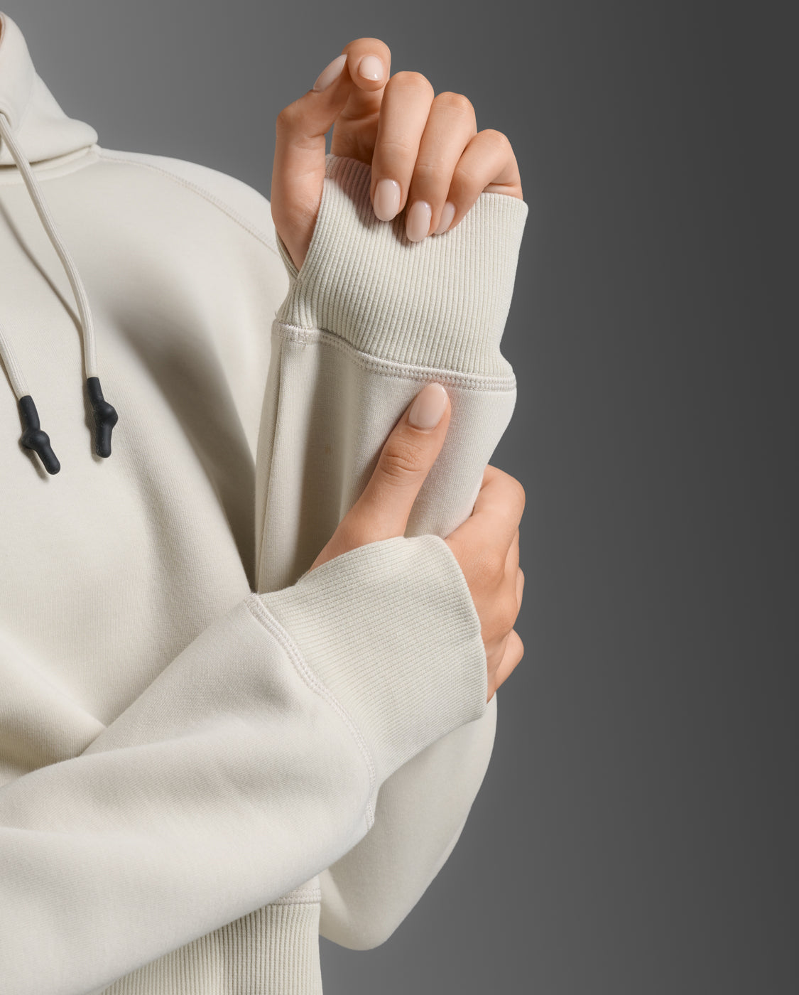 Form Smooth Spacer Crop Hoodie, Moon/Moon