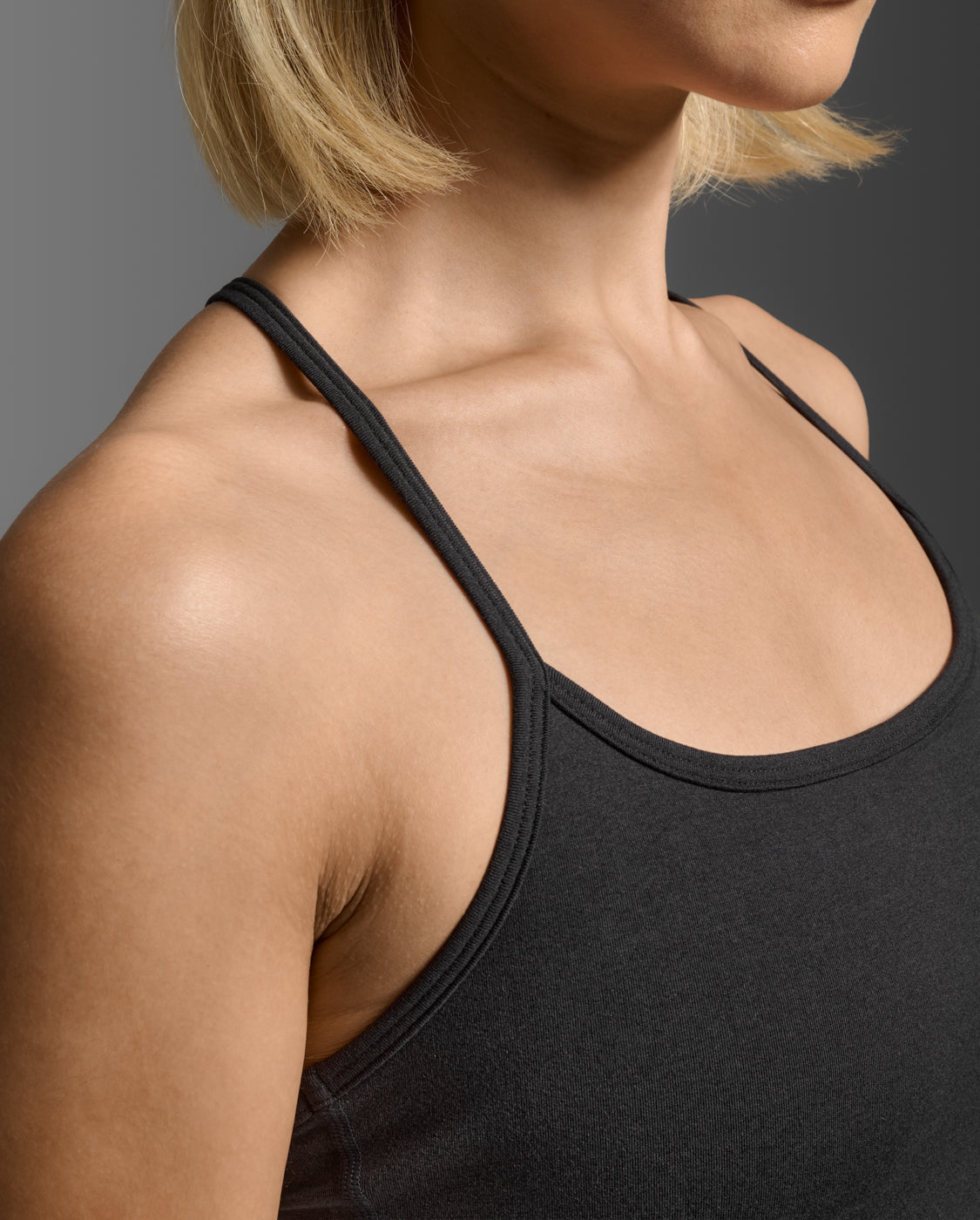 Flex Strappy Crop Tank, Black/Black