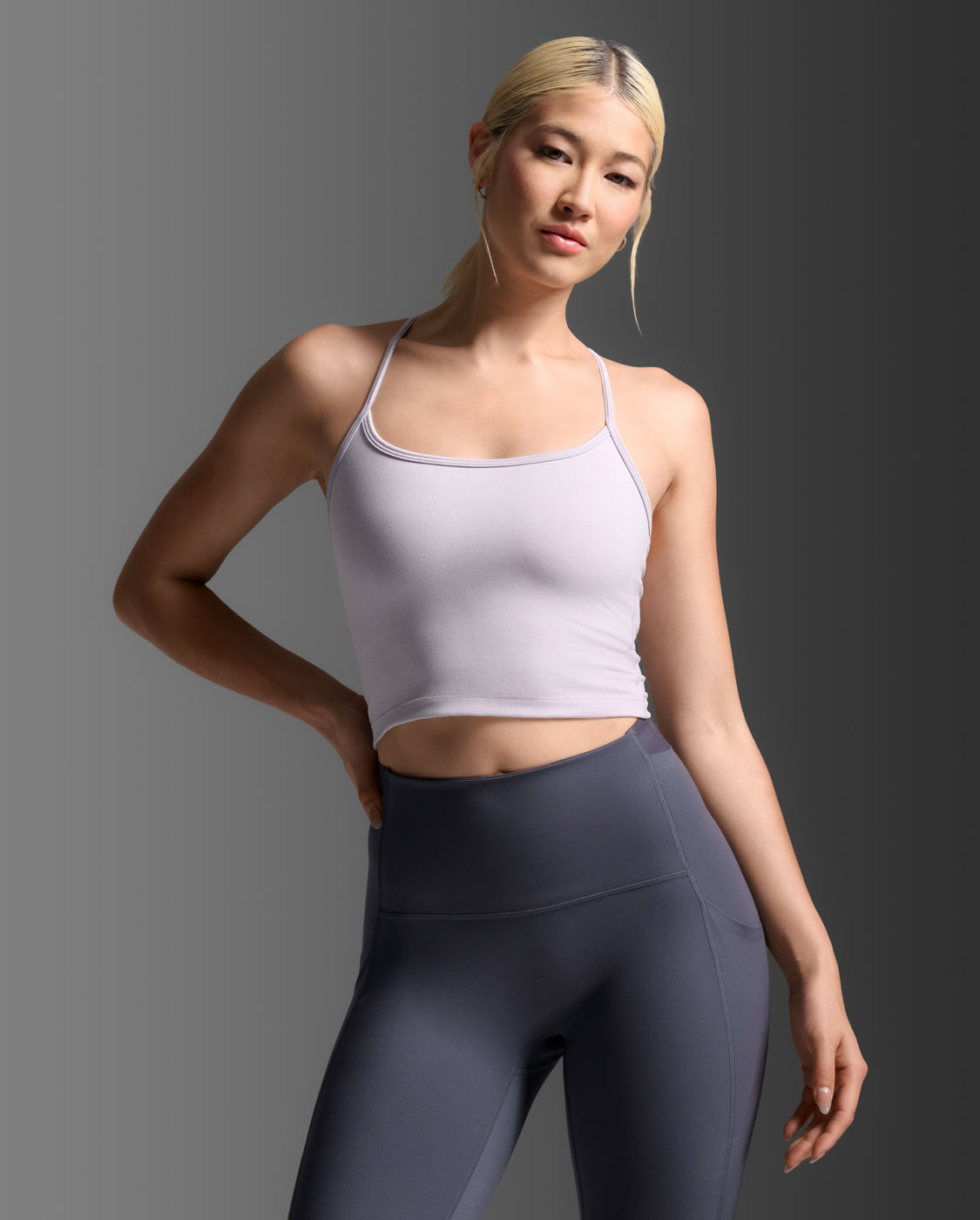 Flex Strappy Crop Tank, Virtual Violet/Virtual Violet