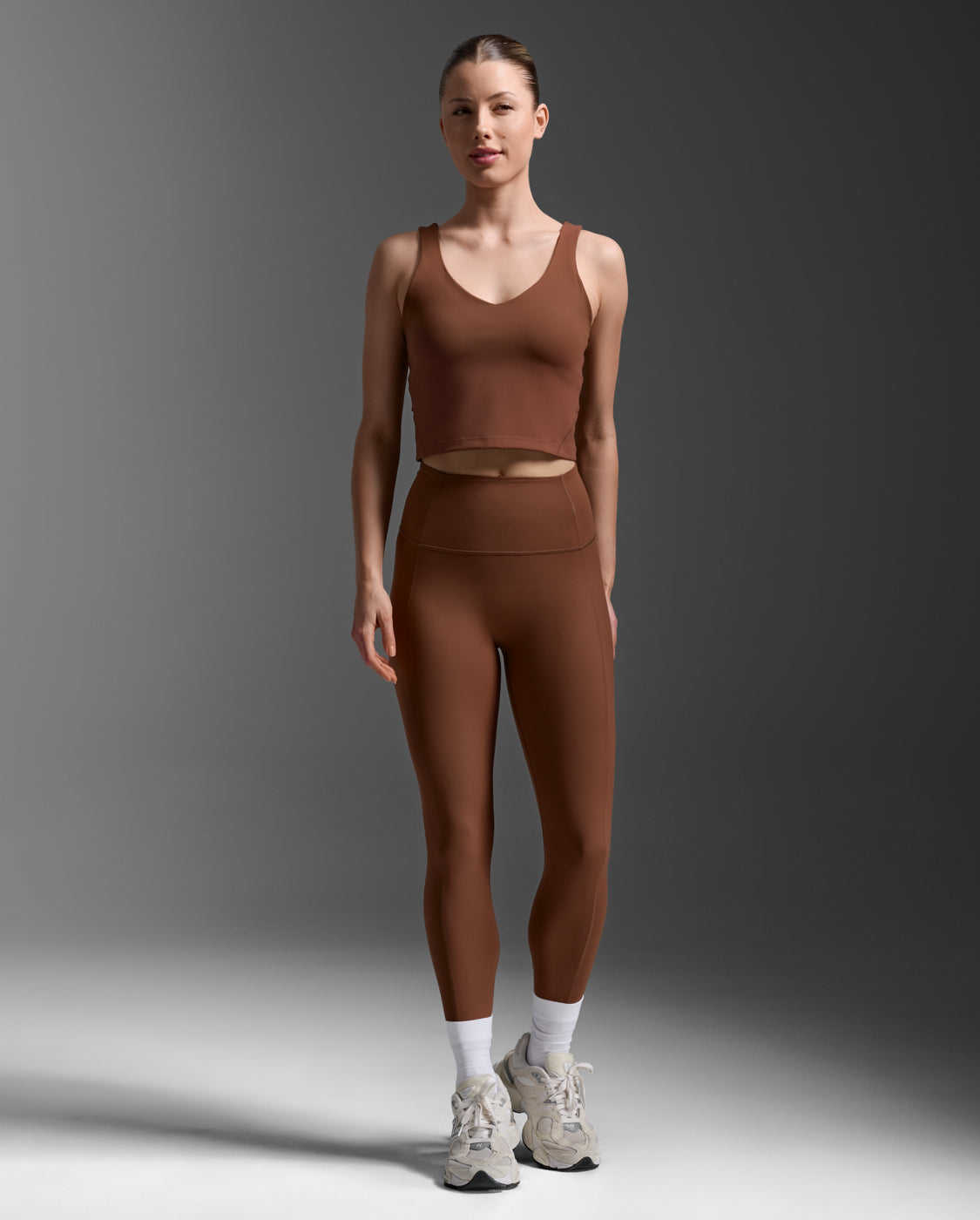 Fluid Hi-Rise Tights, Sepia/Sepia