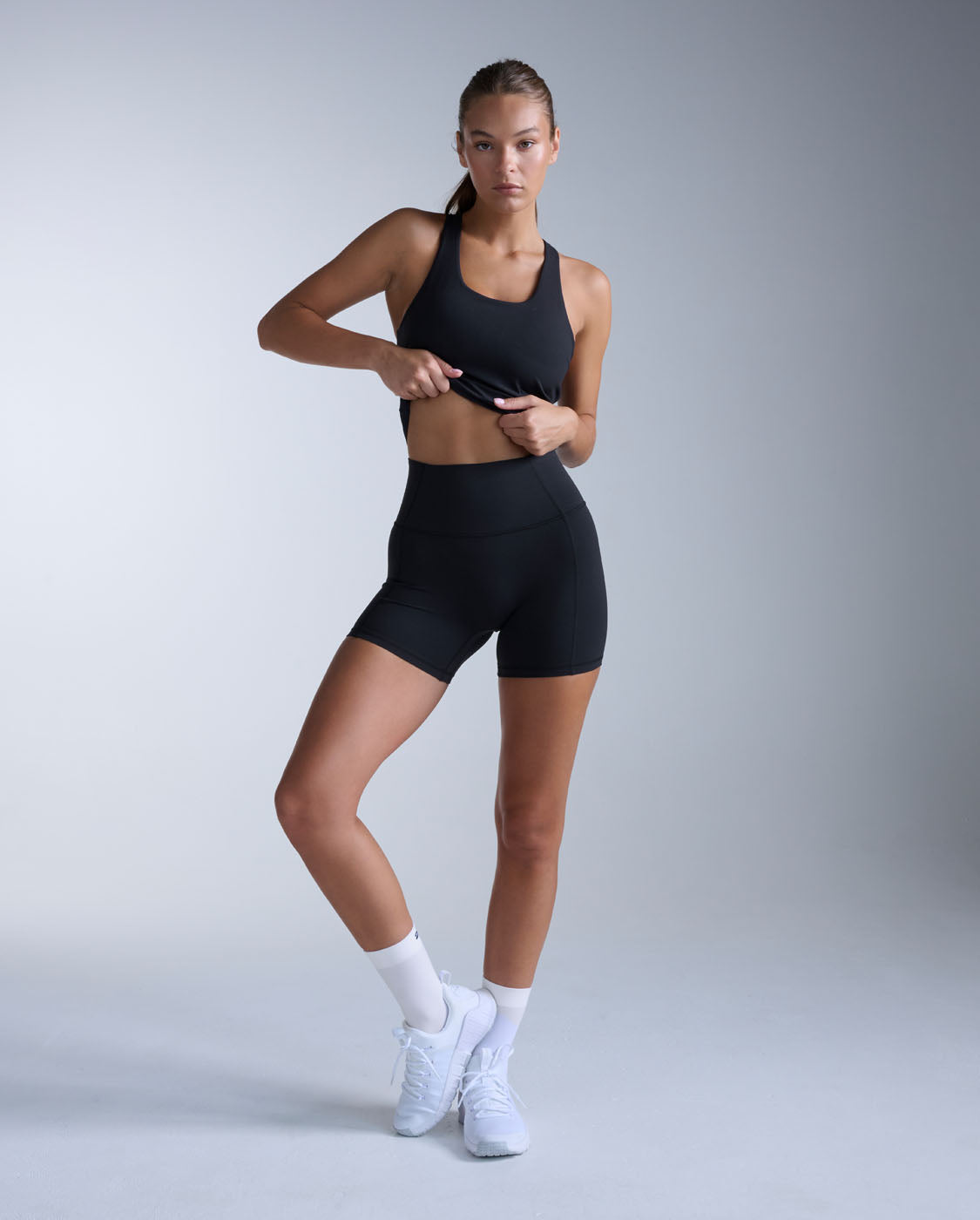 Fluid Hi-Rise 5 Inch Shorts, Black/Black
