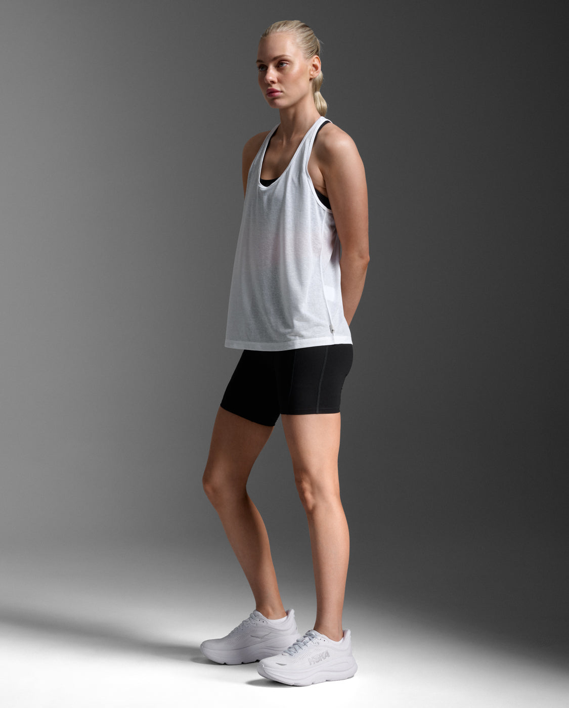 Relight Racerback Singlet, White/White