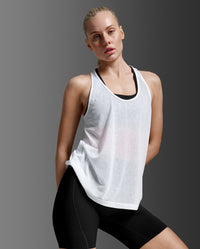 Relight Racerback Singlet, White/White